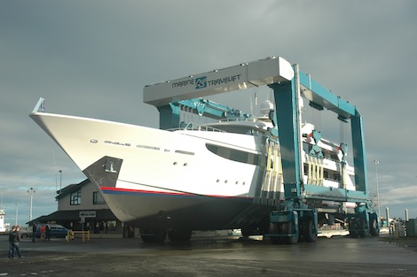 Image for article Newport Shipyard invests in travelift to haul bigger yachts